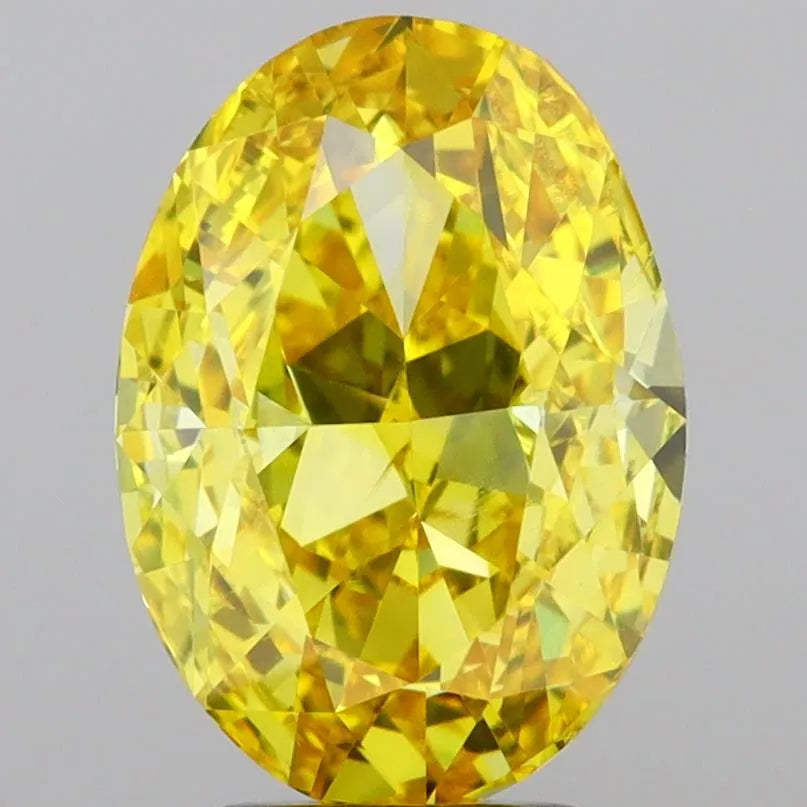4.00ct Oval Lab Grown Diamond (Colour Fancy Vivid Yellow, Clarity VS2, IGI Certified)