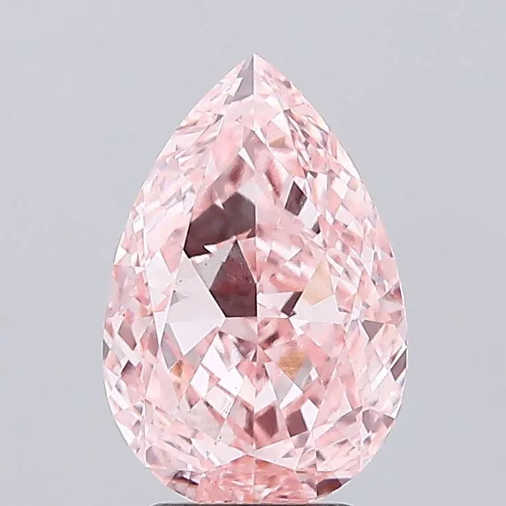 4.02ct Pear Lab Grown Diamond (Colour Fancy Vivid Pink, Clarity VS1, IGI Certified)