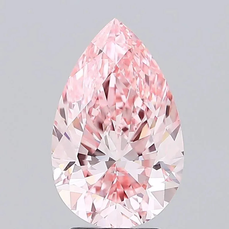4.02ct Pear Lab Grown Diamond (Colour Fancy Vivid Pink, Clarity VVS1, IGI Certified)