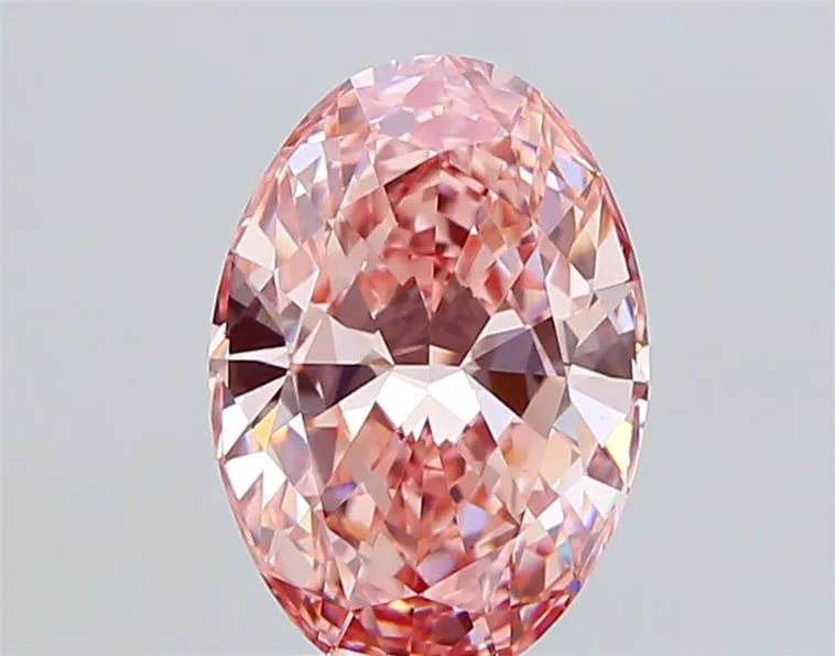 4.06ct Oval Lab Grown Diamond (Colour Fancy Vivid Pink, Clarity VS1, IGI Certified)