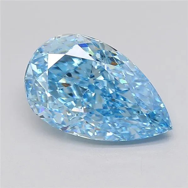4.08ct Pear Lab Grown Diamond (Colour Fancy Vivid Blue, Clarity VVS1, IGI Certified)