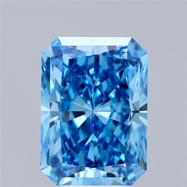 4.24ct Radiant Lab Grown Diamond (Colour Fancy Vivid Blue, Clarity VVS1, IGI Certified)