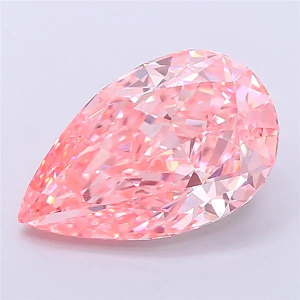 4.51ct Pear Lab Grown Diamond (Colour Fancy Vivid Pink, Clarity VVS2, IGI Certified)
