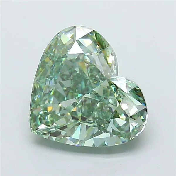 5.03ct Heart Lab Grown Diamond (Colour Fancy Vivid Green, Clarity VVS1, IGI Certified)