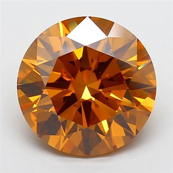 7.06ct Round Lab Grown Diamond (Colour Fancy Vivid Orange, Clarity VS1, Cut EX, IGI Certified)