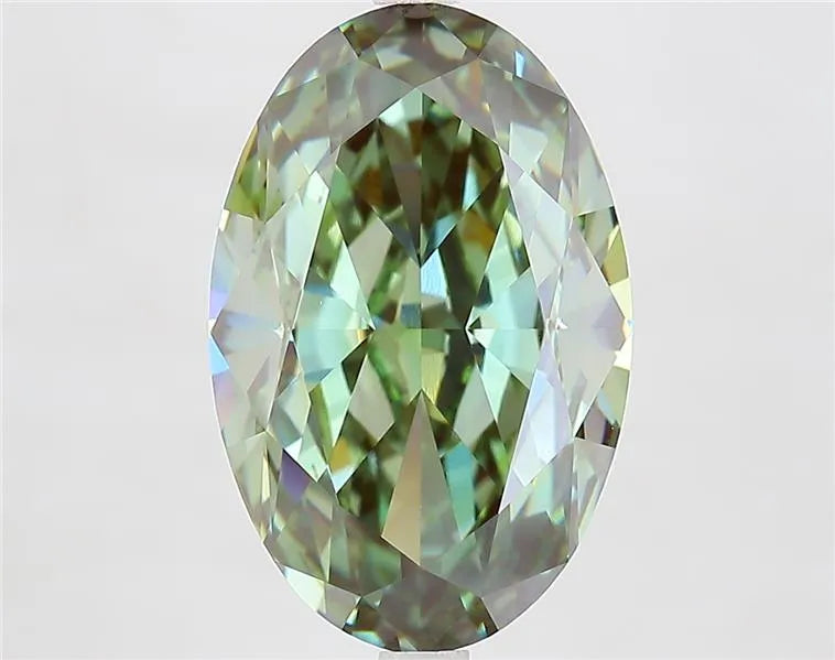 8.10ct Oval Lab Grown Diamond (Colour Fancy Intense Green, Clarity VVS2, IGI Certified)
