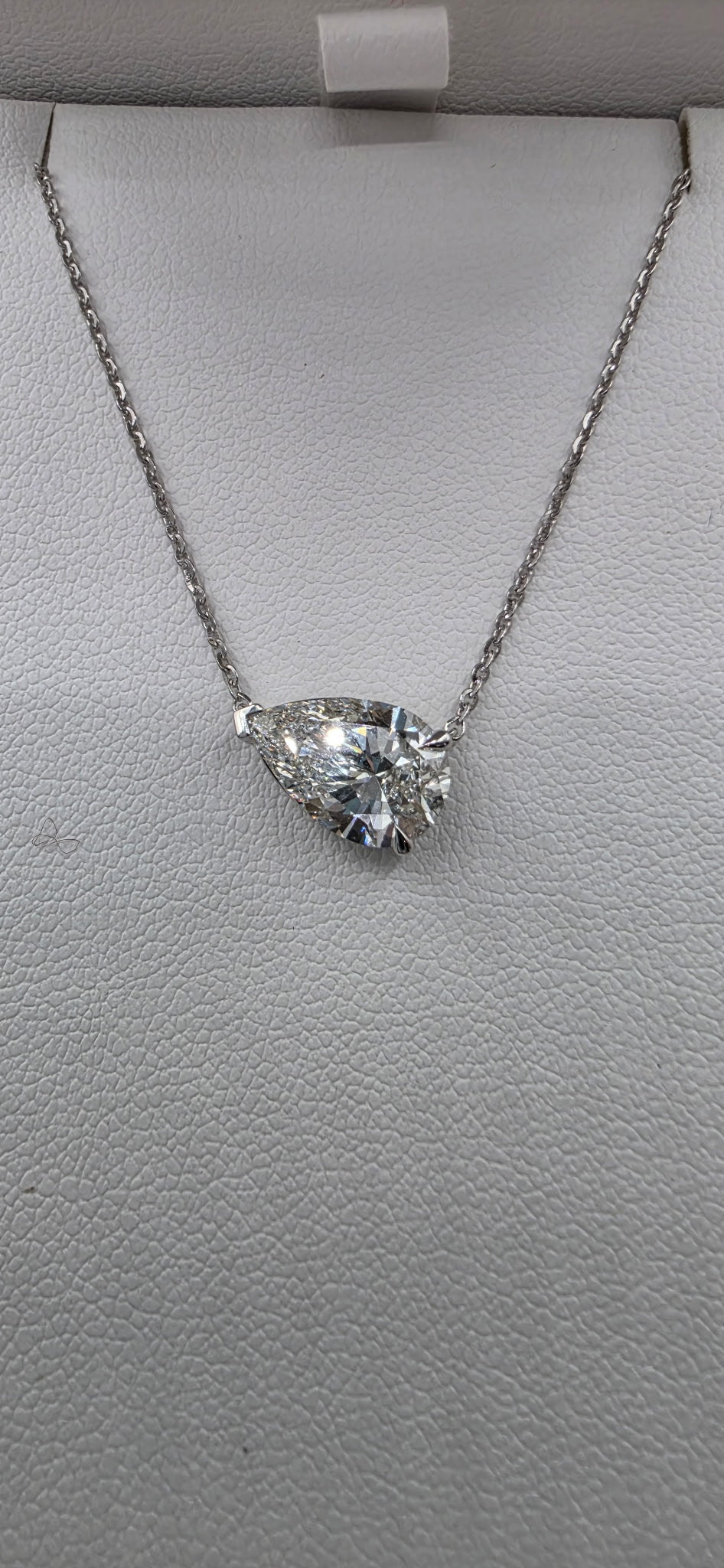 Pear shaped lab grown diamond necklace