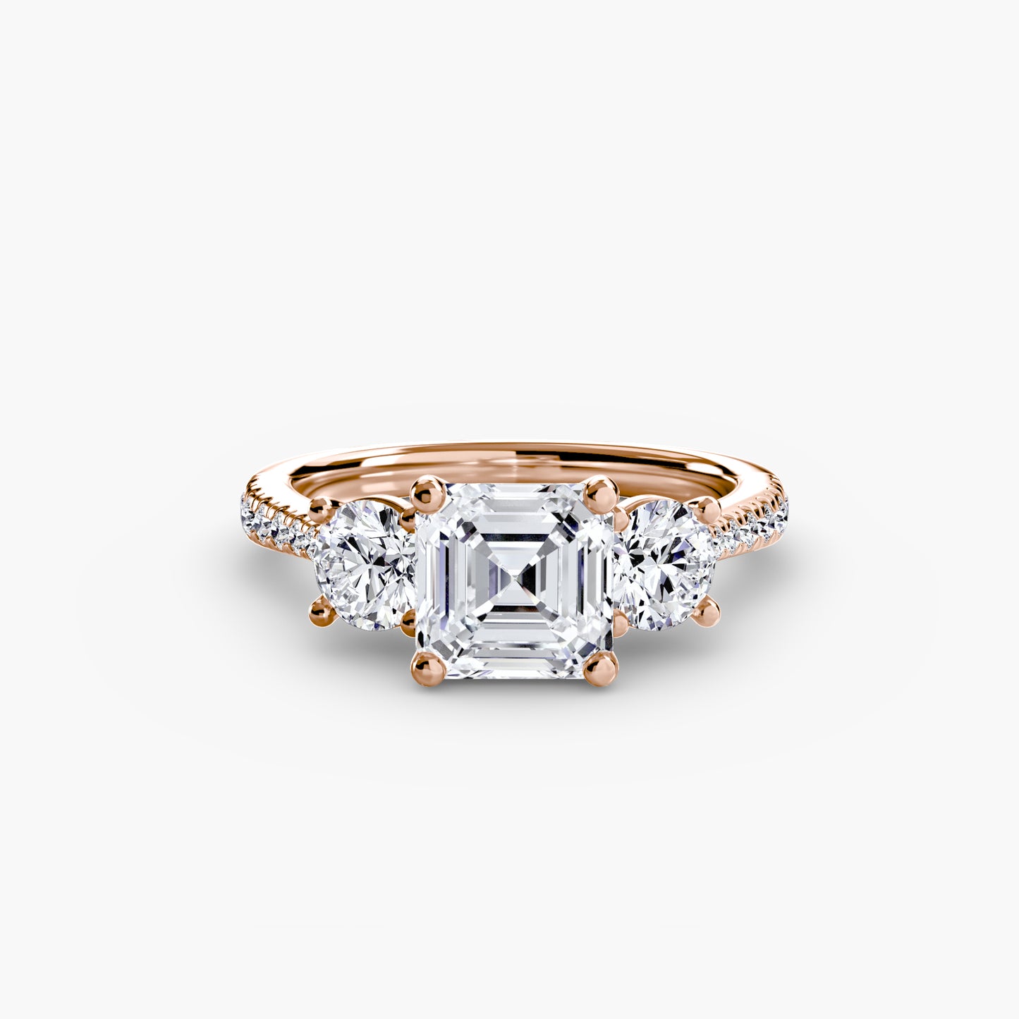 The "Boston" Three-Stone with Pavé Band