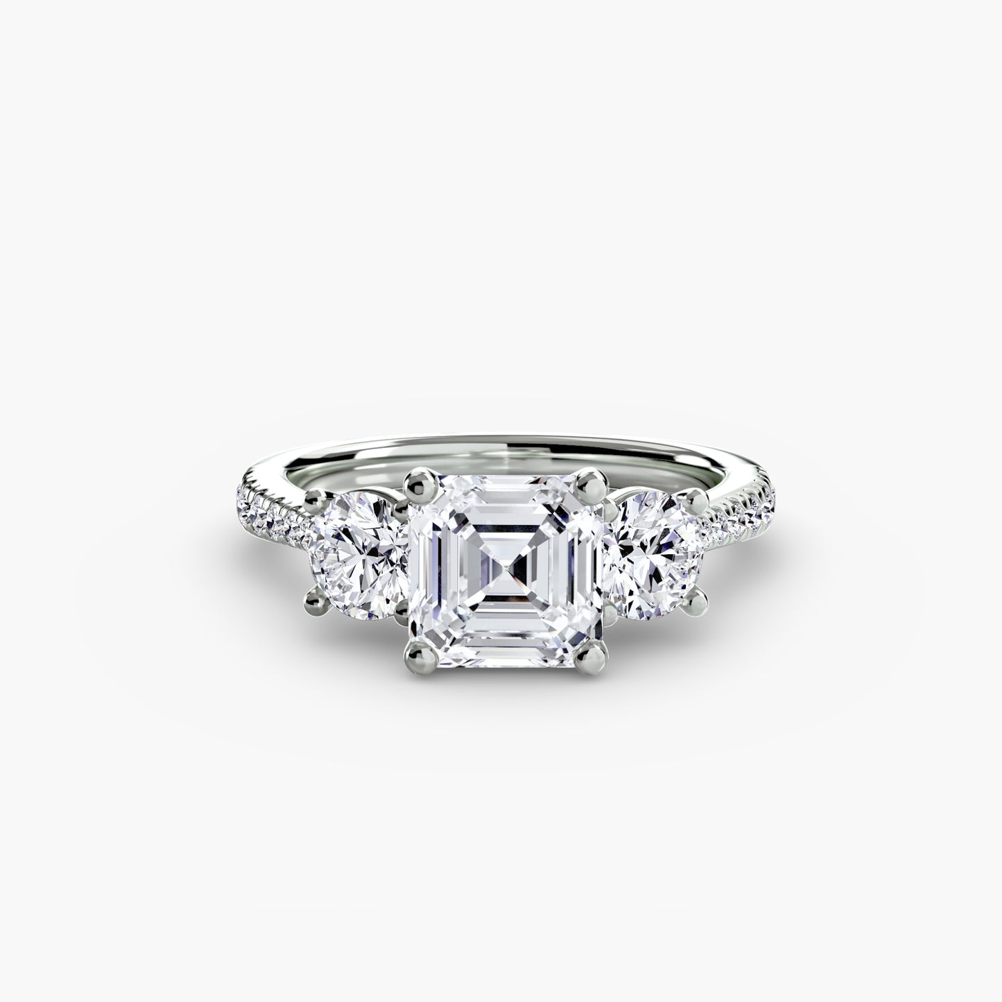The "Boston" Three-Stone with Pavé Band