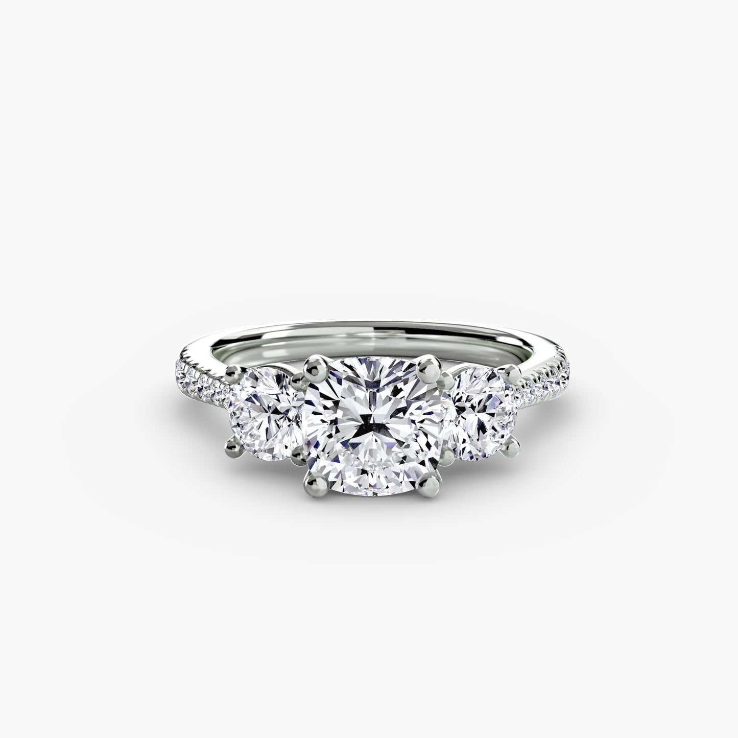 The "Boston" Three-Stone with Pavé Band