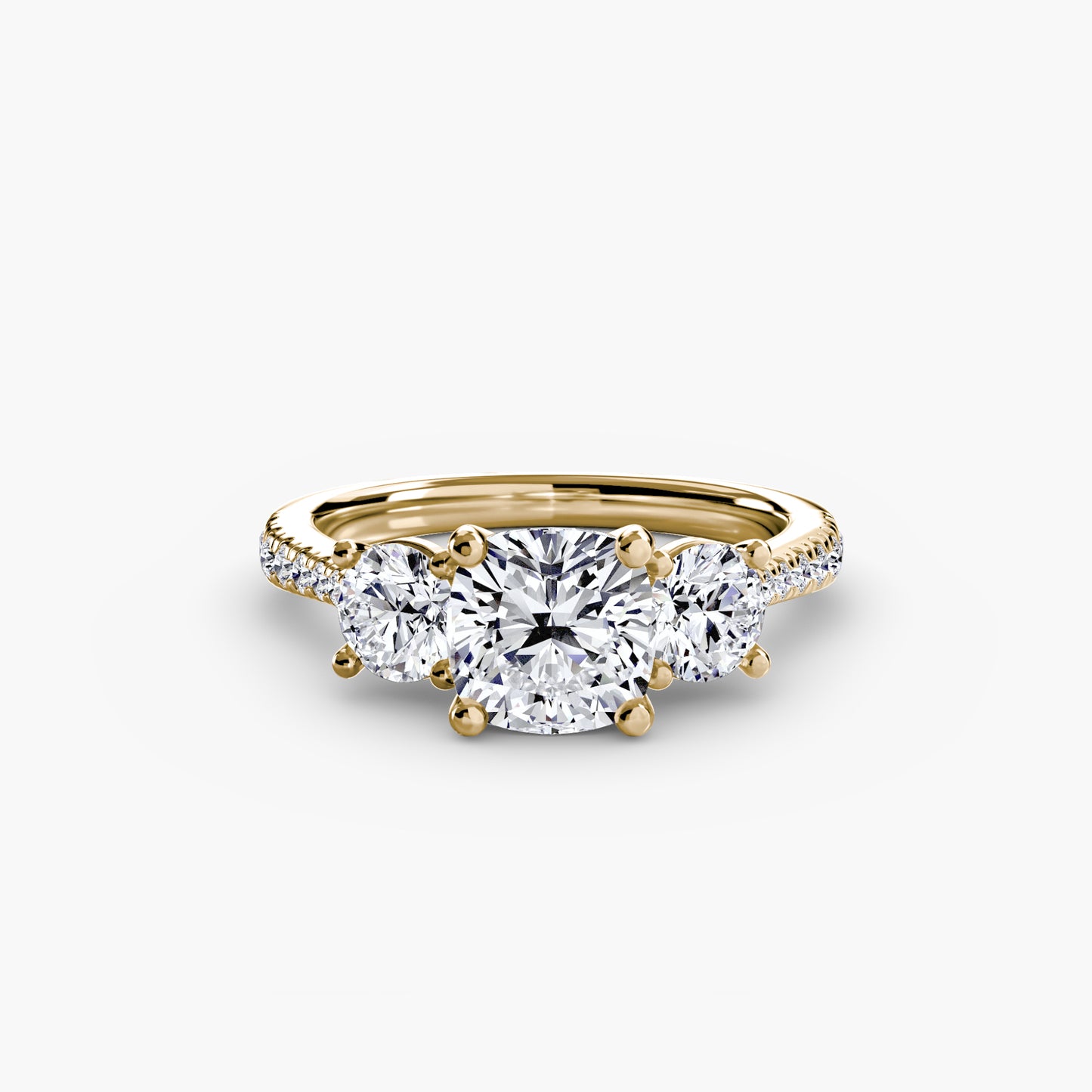 The "Boston" Three-Stone with Pavé Band