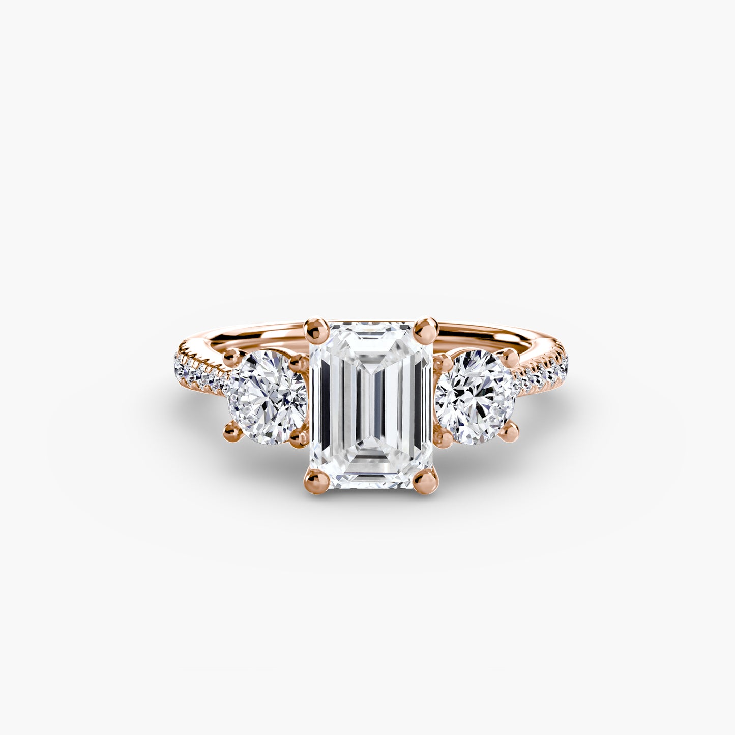 The "Boston" Three-Stone with Pavé Band