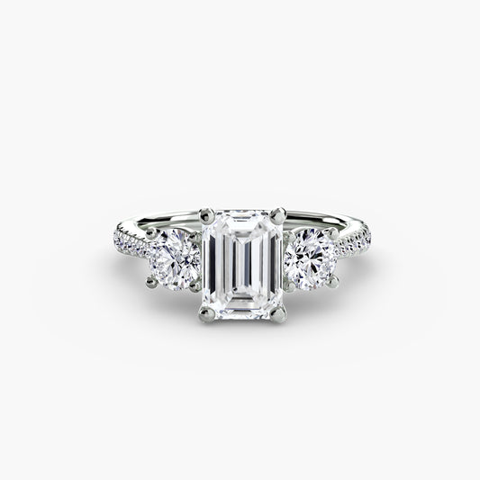 The "Boston" Three-Stone with Pavé Band