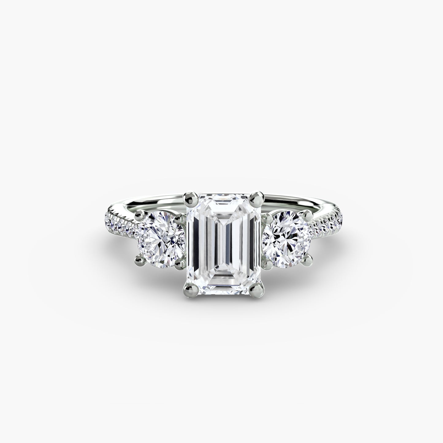 The "Boston" Three-Stone with Pavé Band