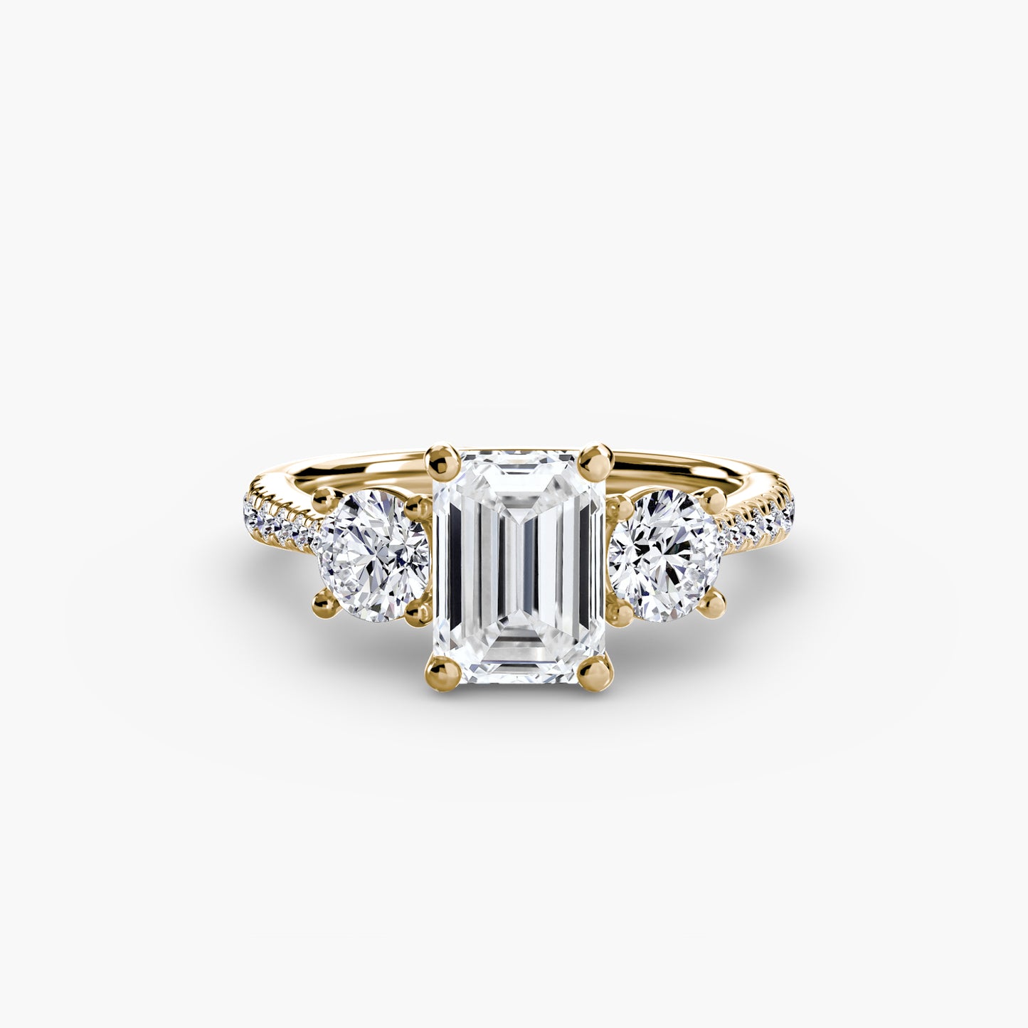 The "Boston" Three-Stone with Pavé Band