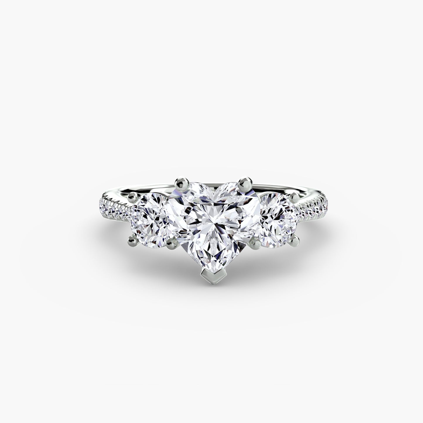 The "Boston" Three-Stone with Pavé Band