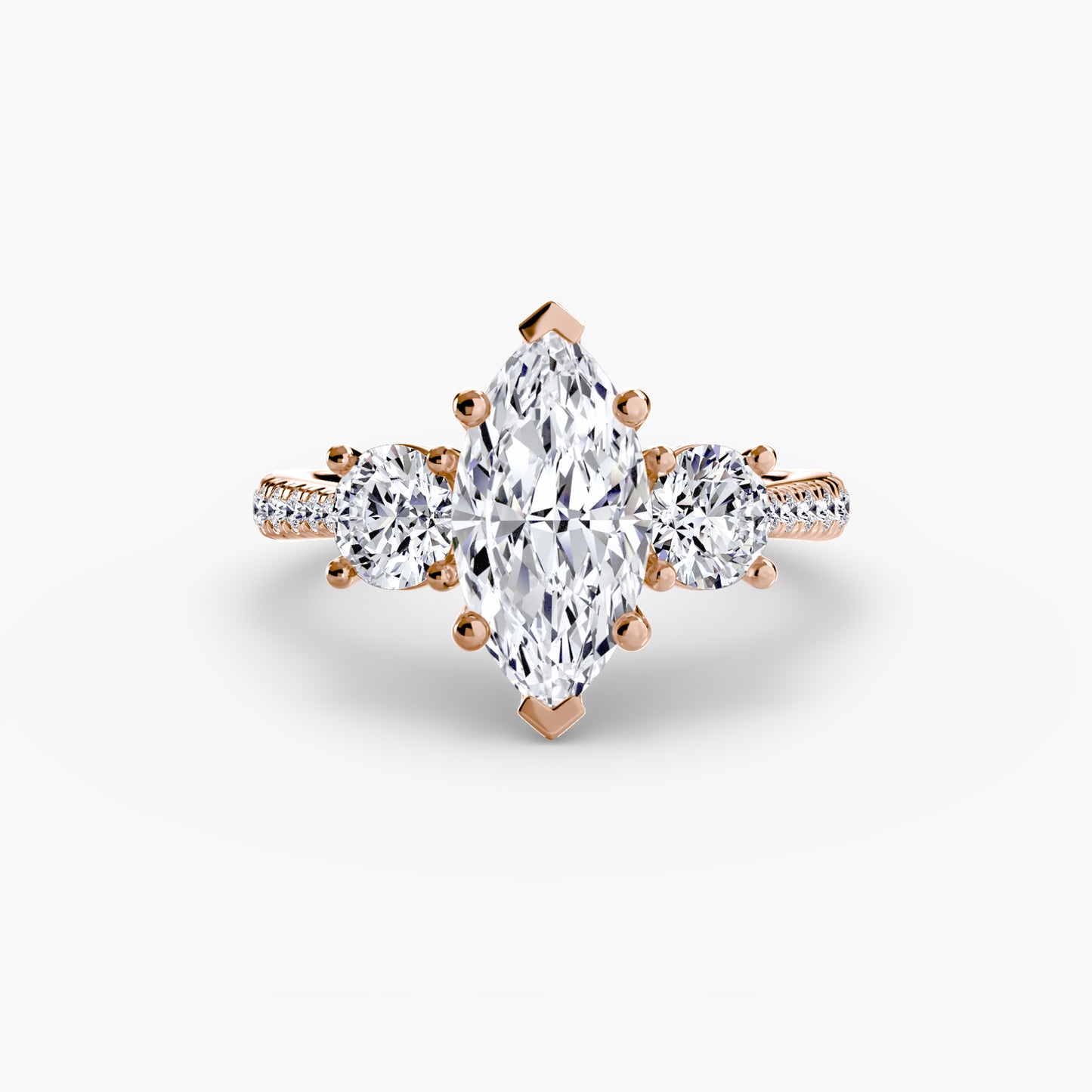 The "Boston" Three-Stone with Pavé Band