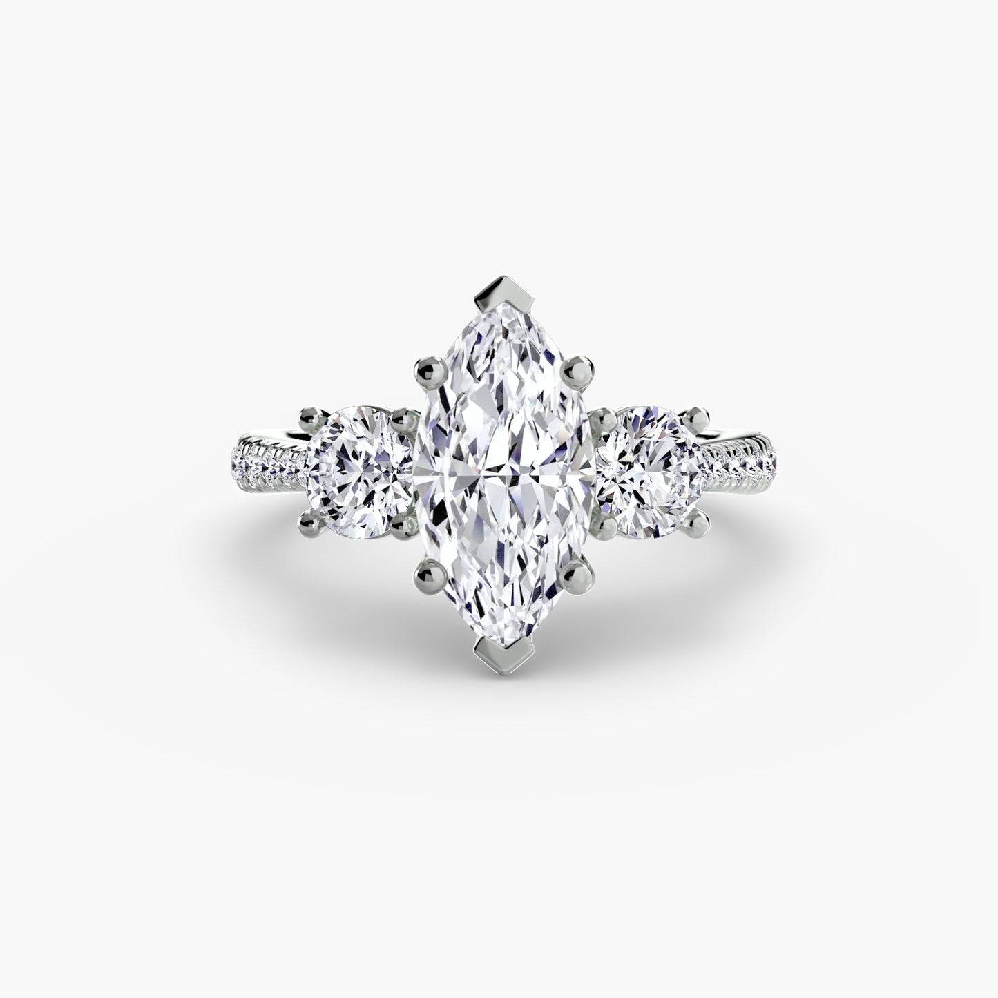 The "Boston" Three-Stone with Pavé Band