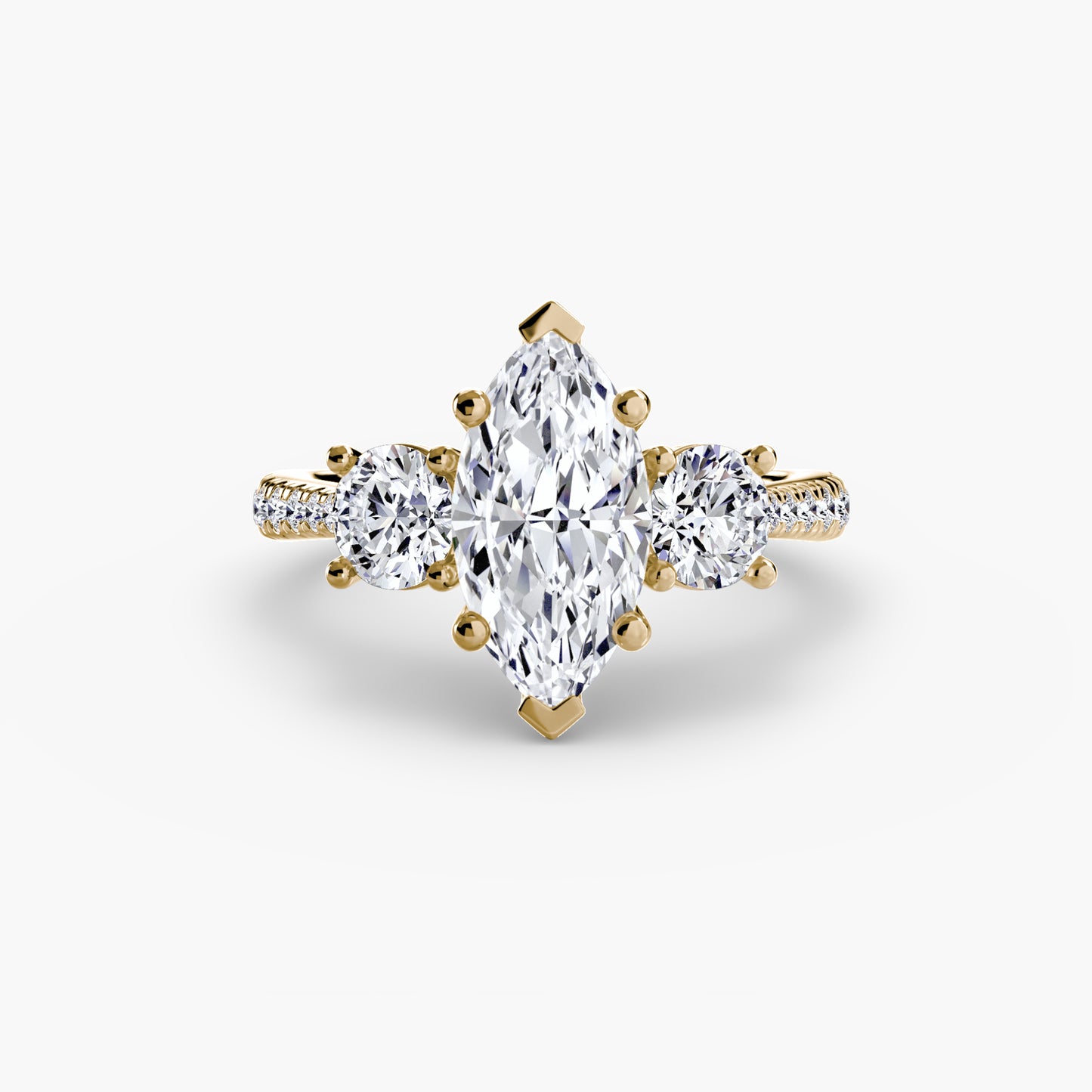 The "Boston" Three-Stone with Pavé Band
