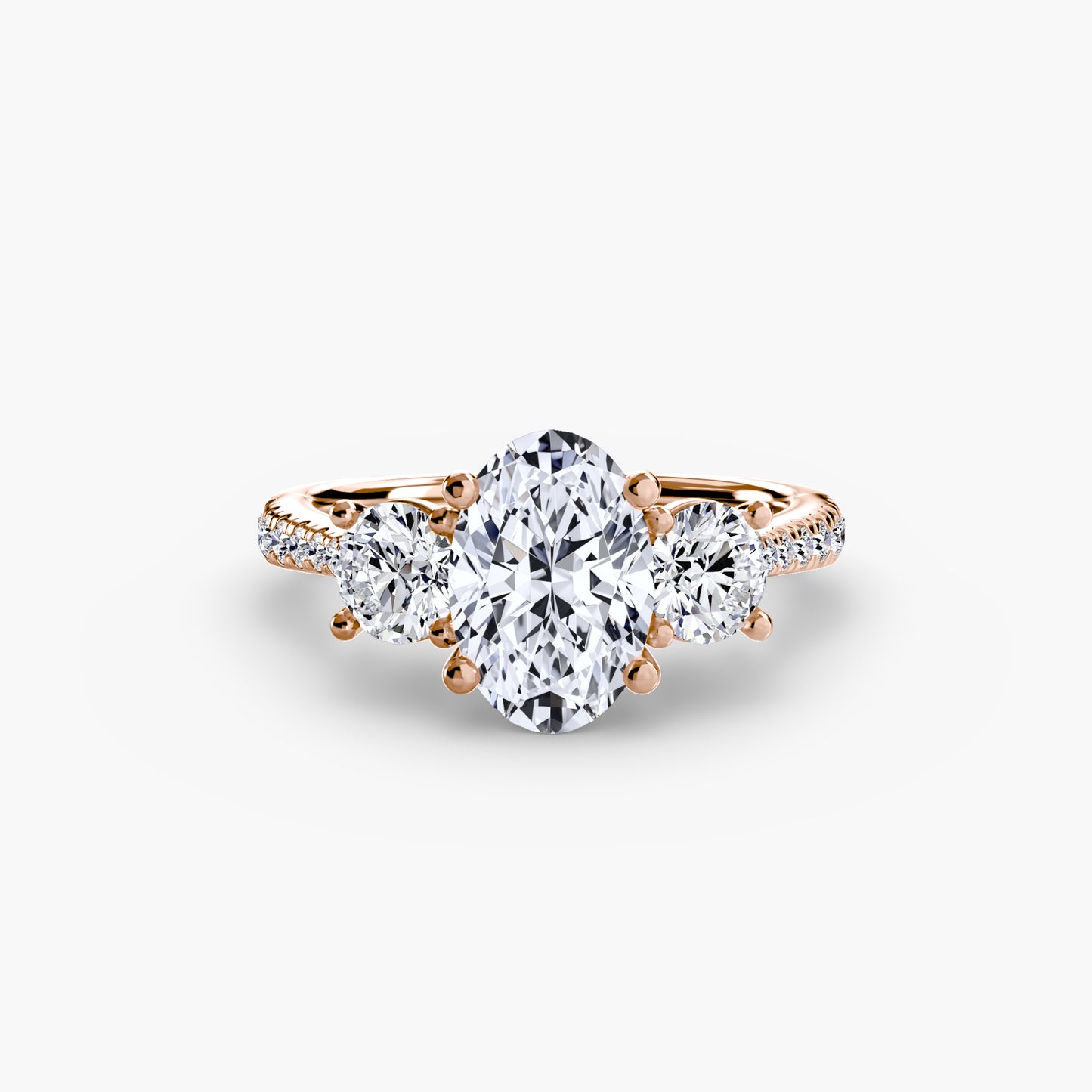 The "Boston" Three-Stone with Pavé Band
