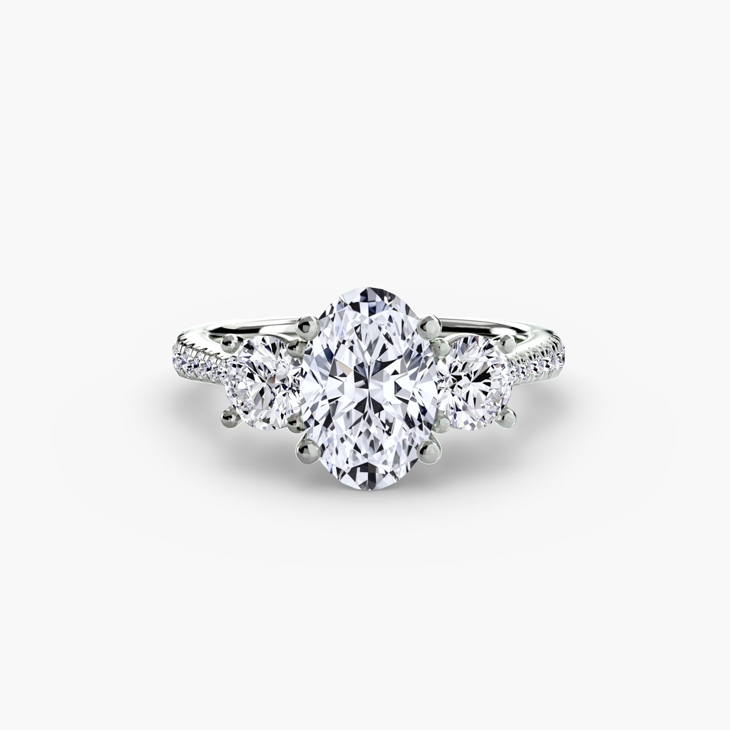 The "Boston" Three-Stone with Pavé Band