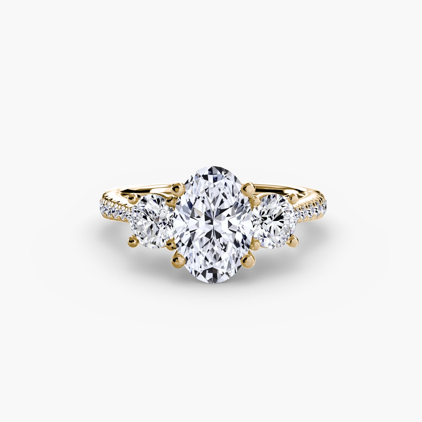 The "Boston" Three-Stone with Pavé Band