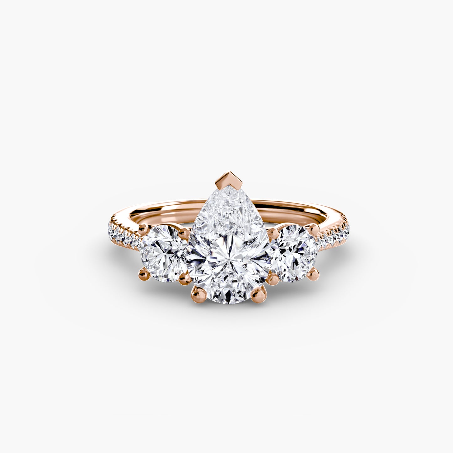 The "Boston" Three-Stone with Pavé Band