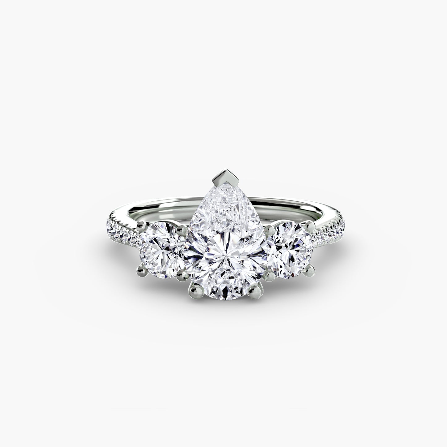 The "Boston" Three-Stone with Pavé Band