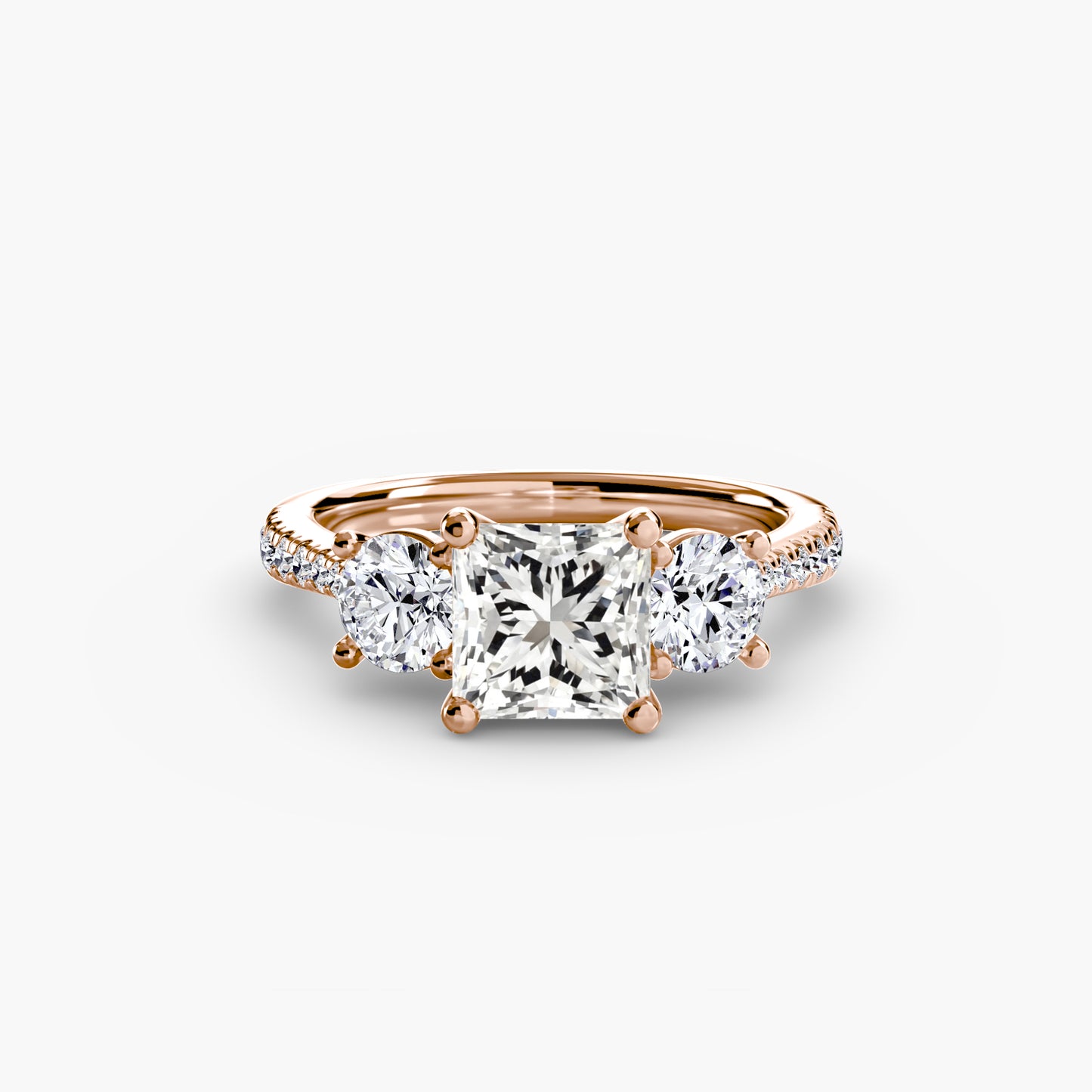 The "Boston" Three-Stone with Pavé Band