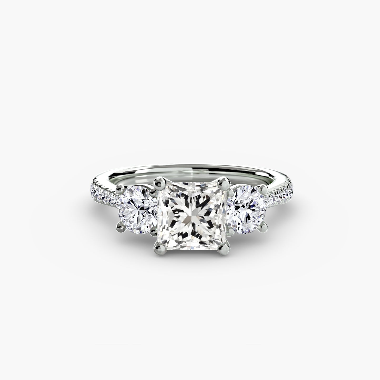 The "Boston" Three-Stone with Pavé Band