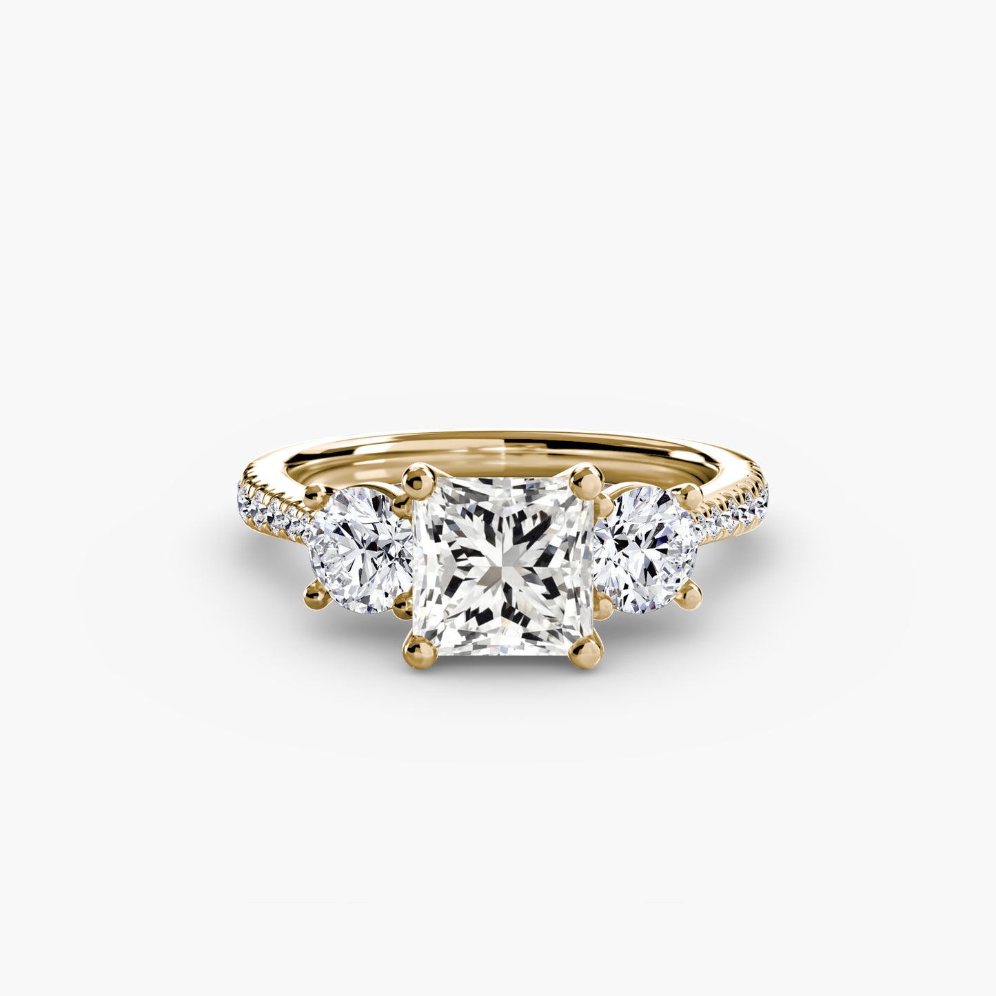 The "Boston" Three-Stone with Pavé Band