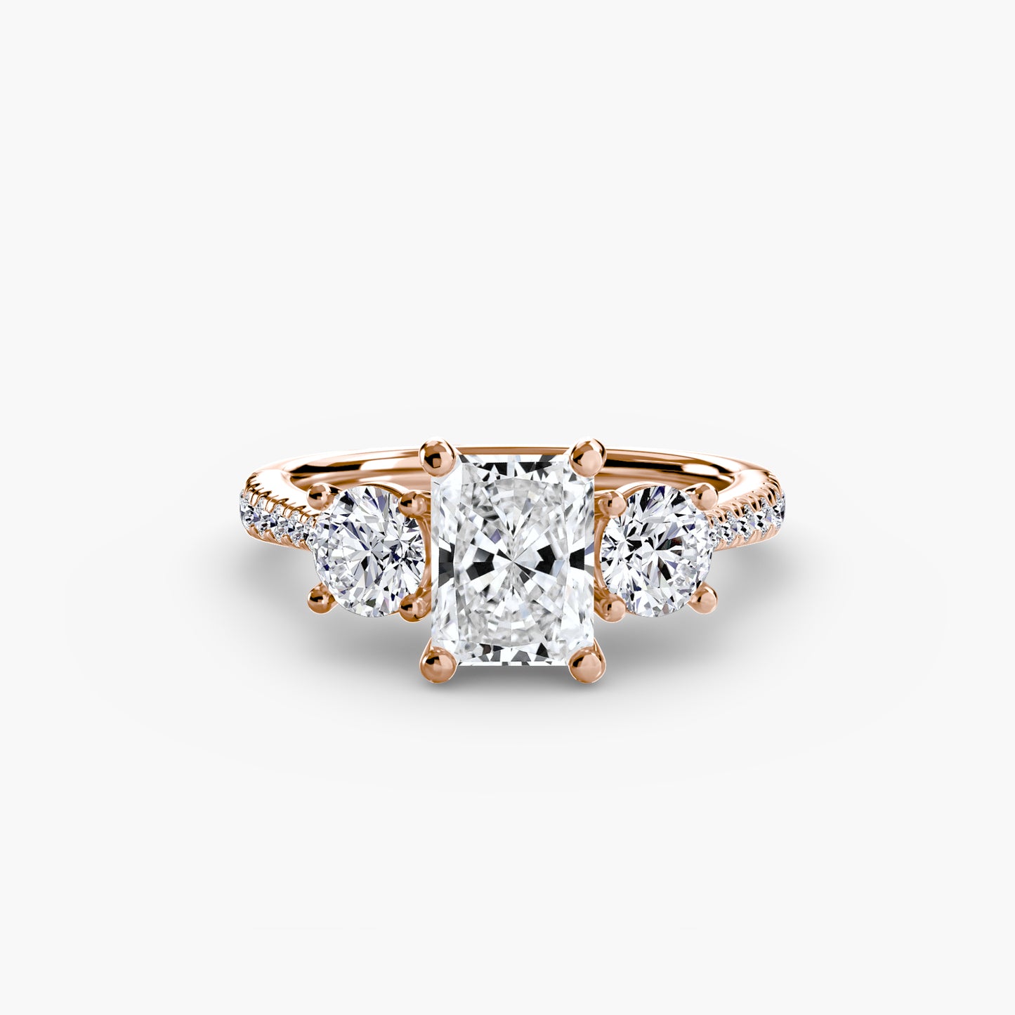 The "Boston" Three-Stone with Pavé Band