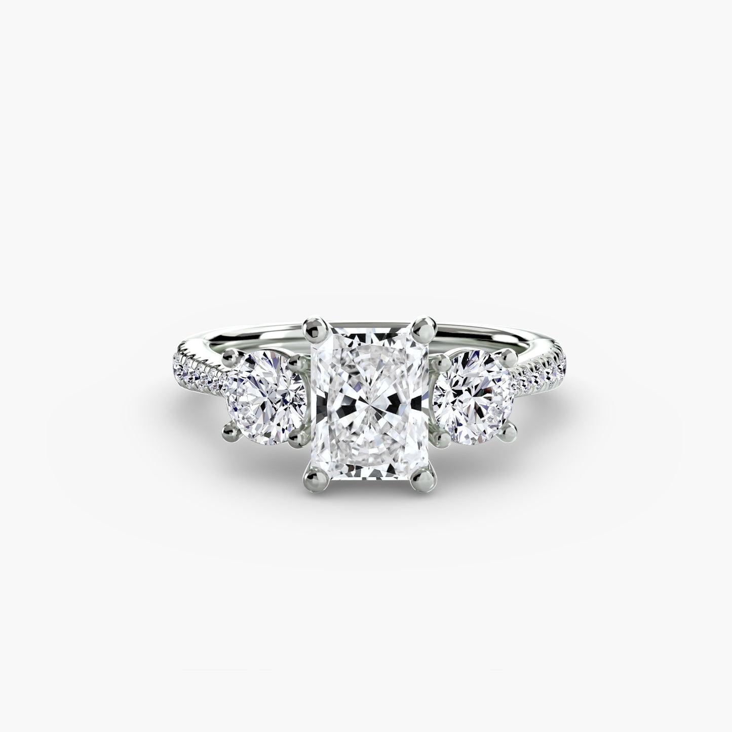 The "Boston" Three-Stone with Pavé Band