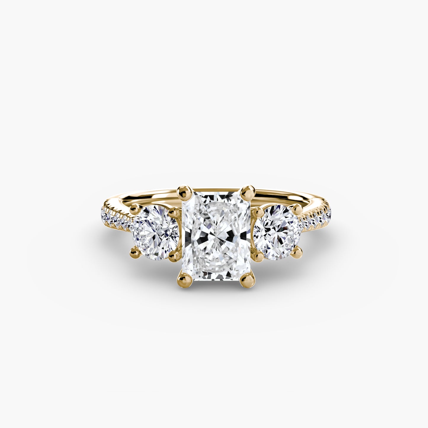 The "Boston" Three-Stone with Pavé Band