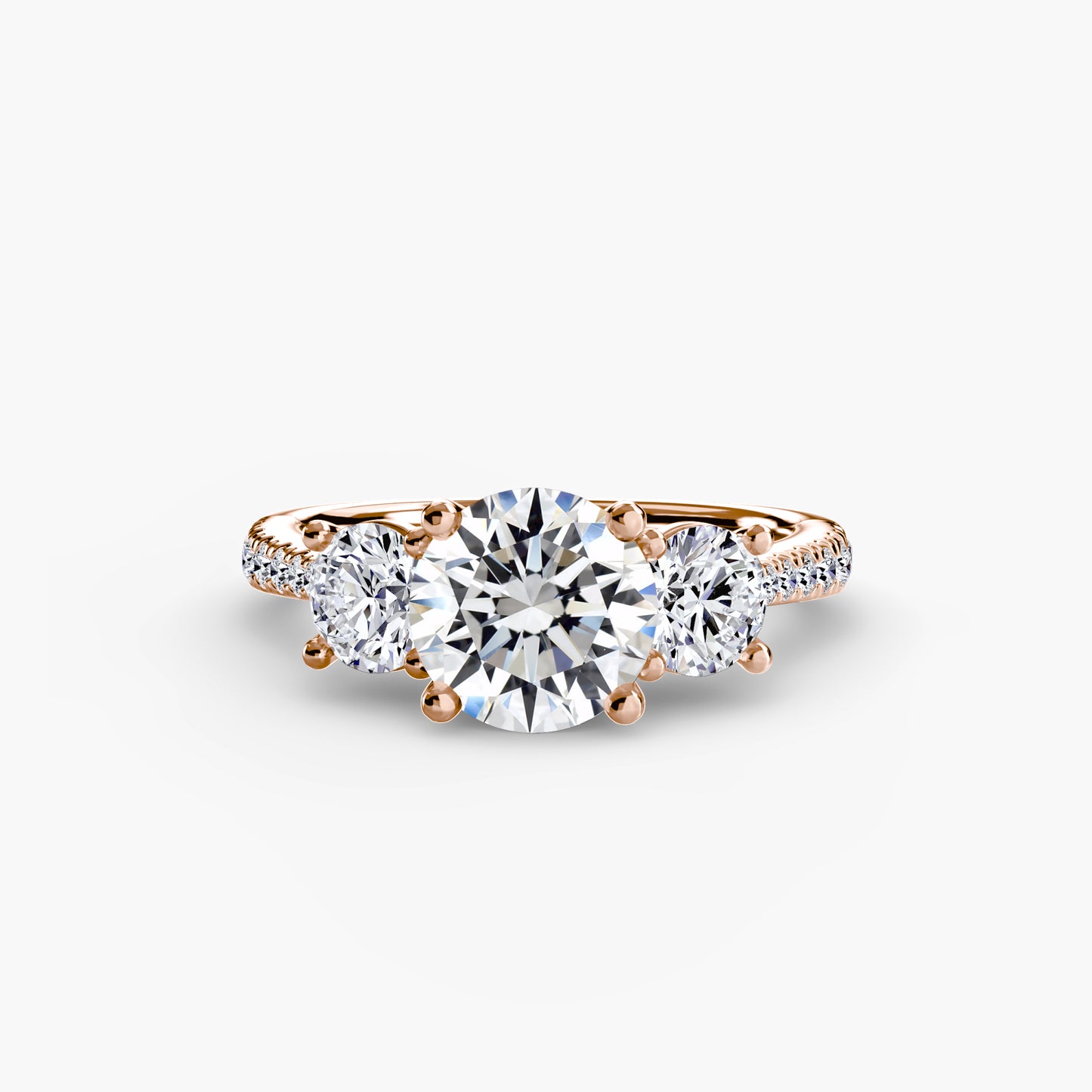 The "Boston" Three-Stone with Pavé Band