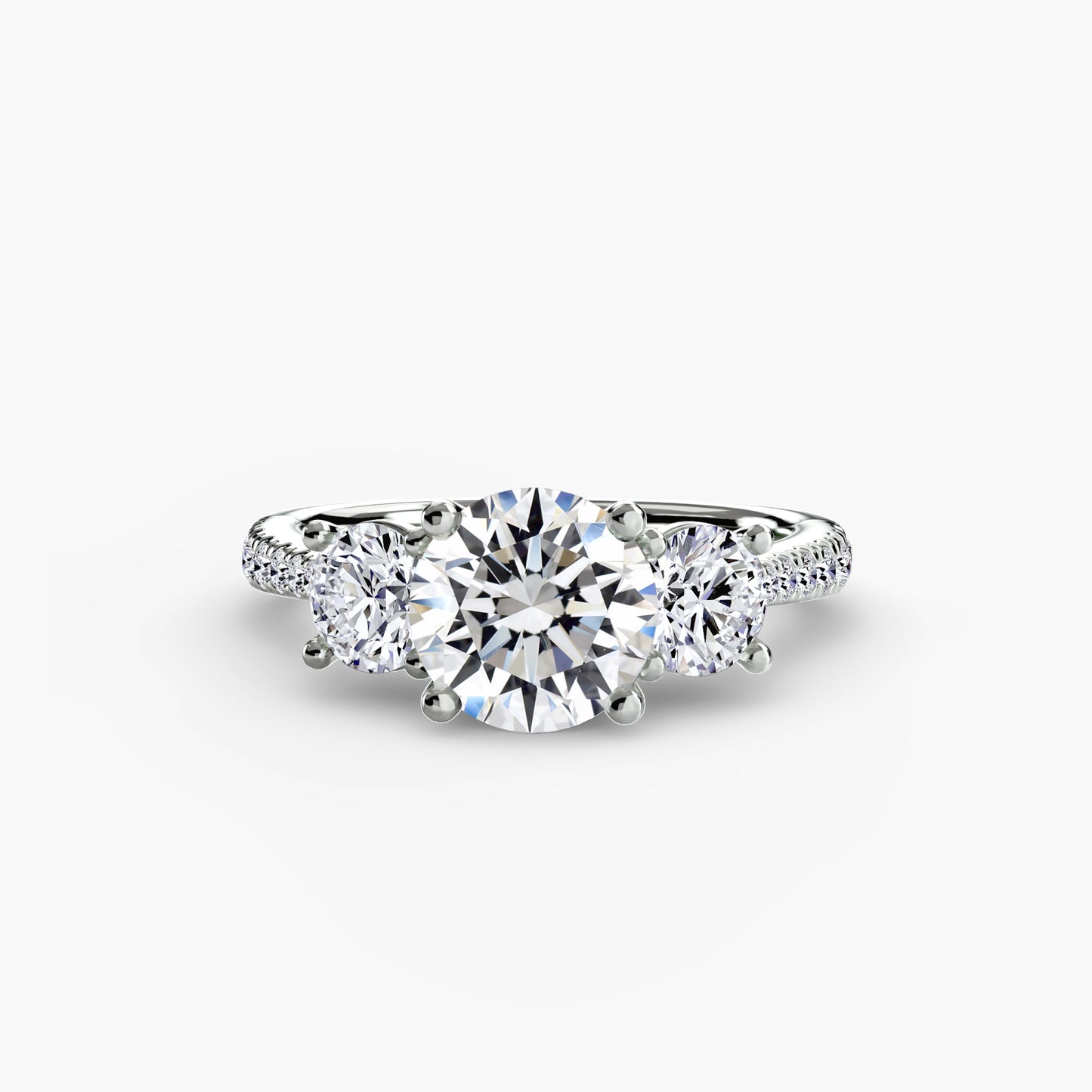 The "Boston" Three-Stone with Pavé Band