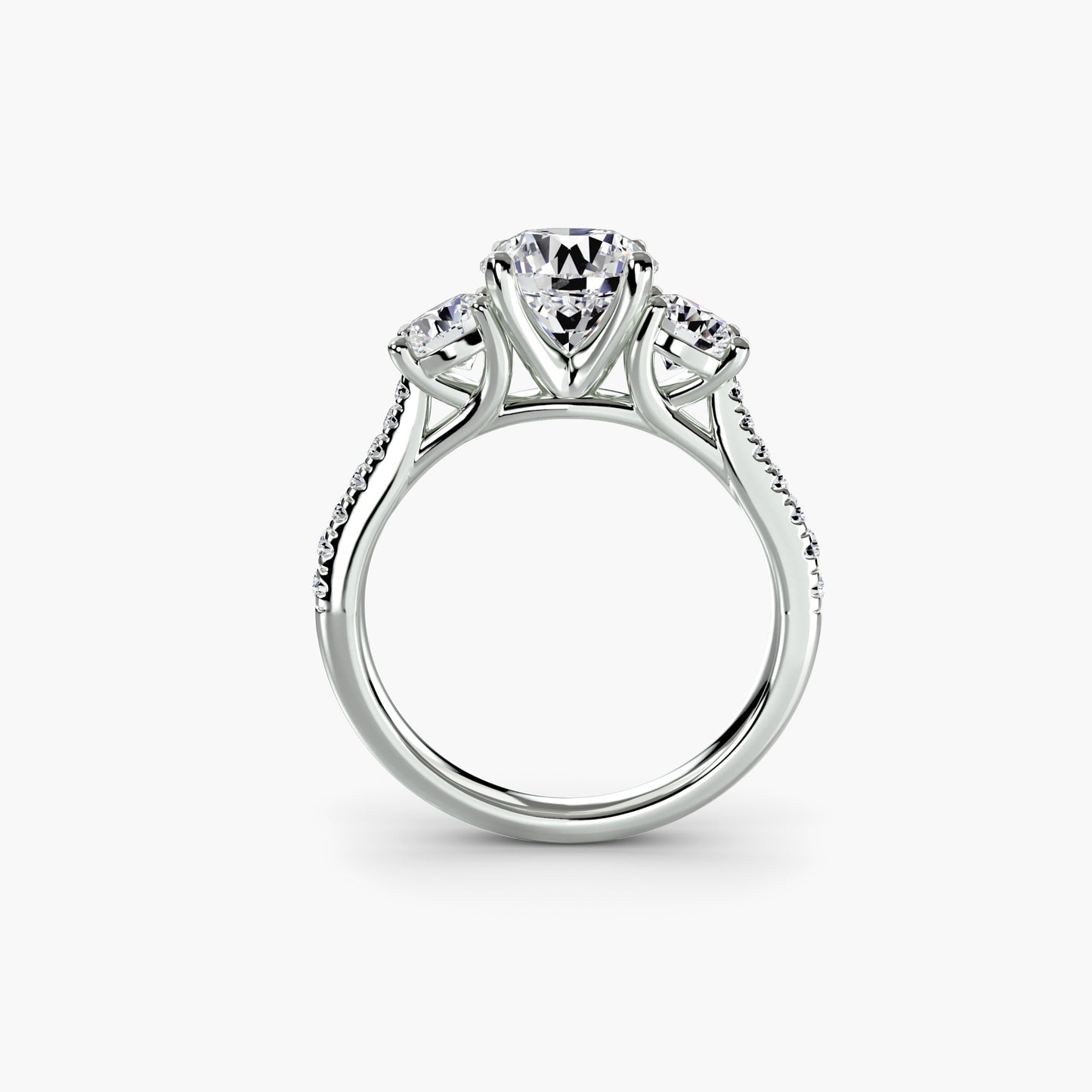 The "Boston" Three-Stone with Pavé Band