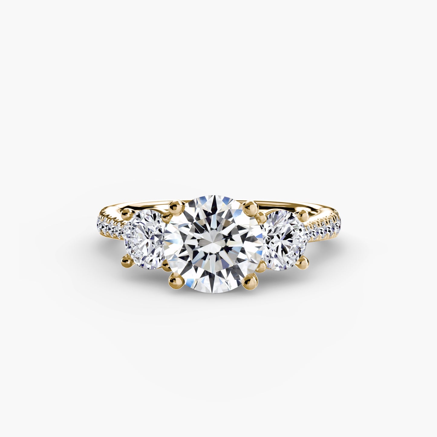 The "Boston" Three-Stone with Pavé Band