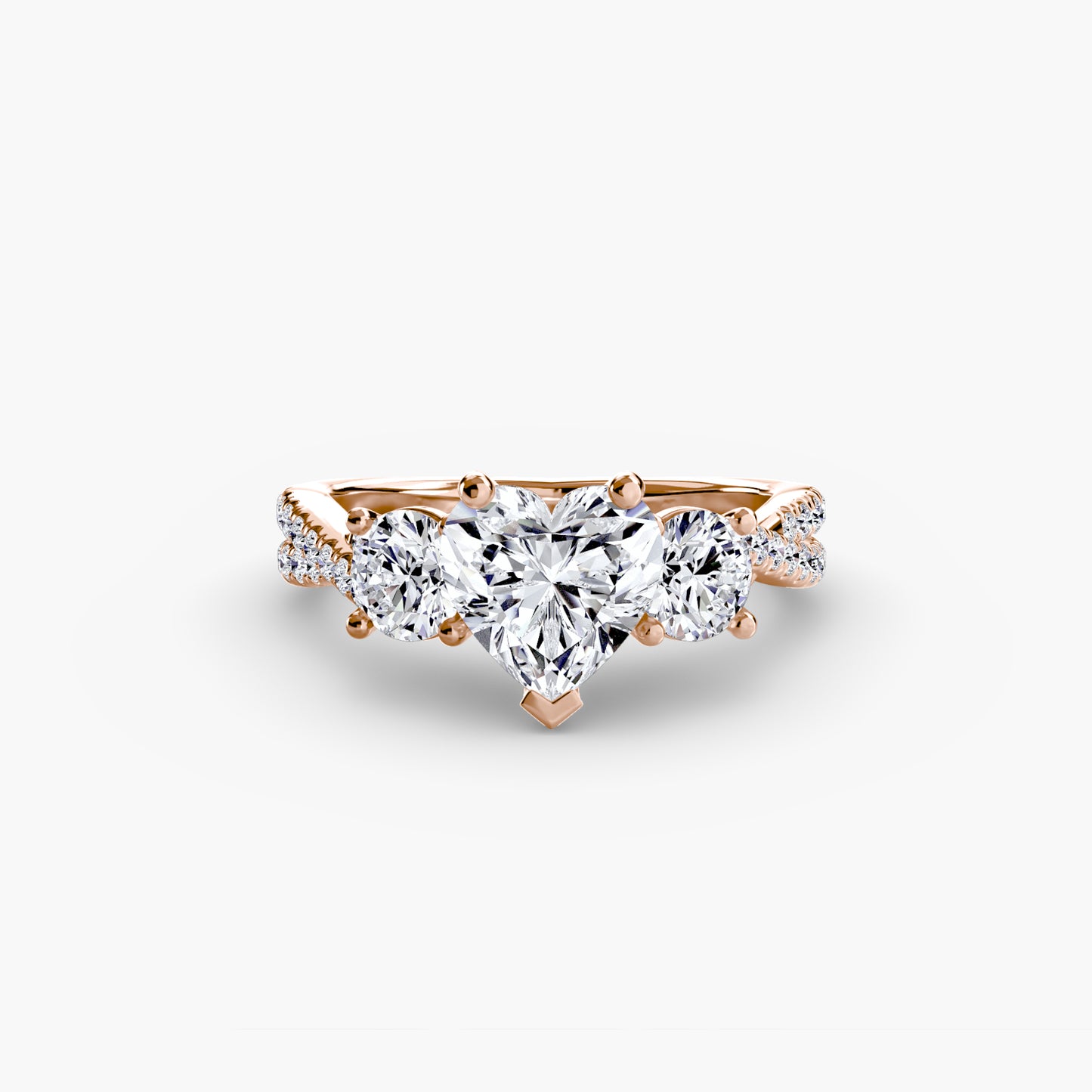 The "Vienna" Three-Stone with Pavé Band