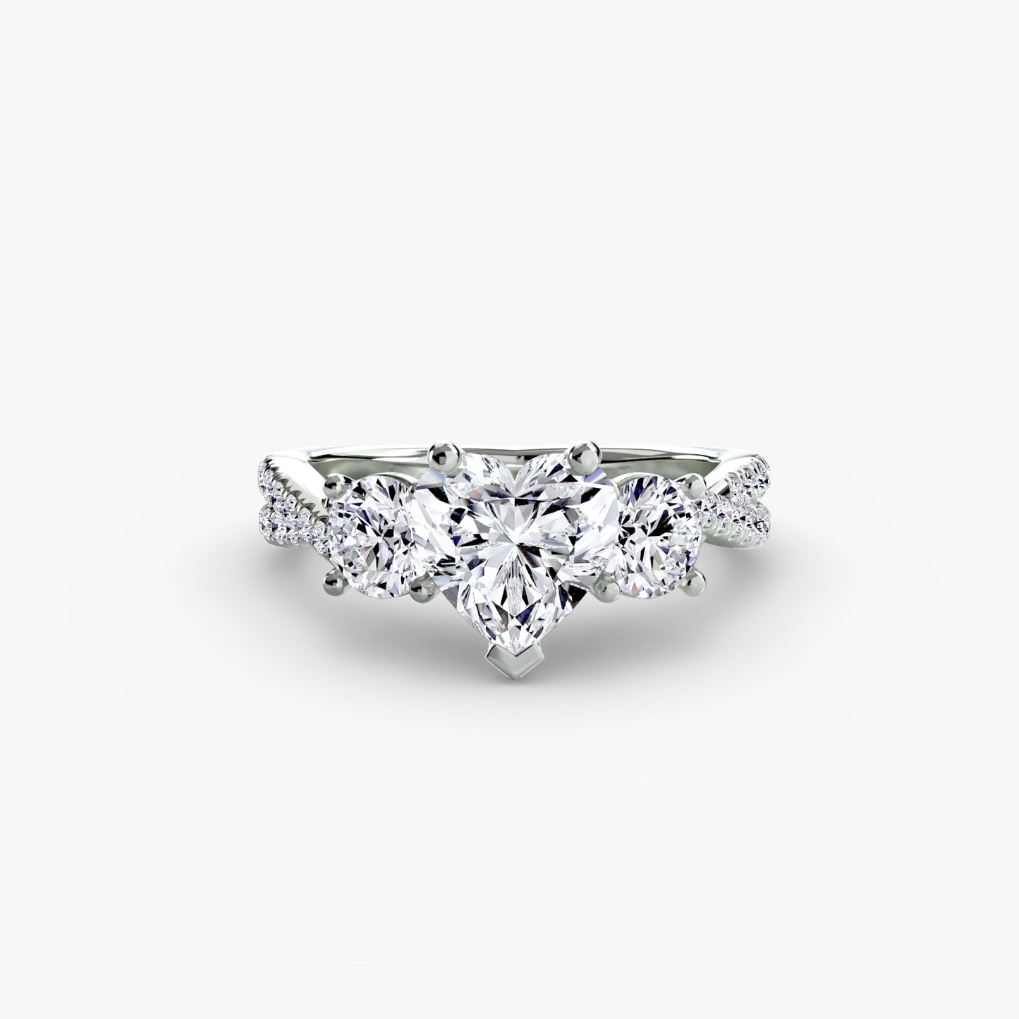 The "Vienna" Three-Stone with Pavé Band