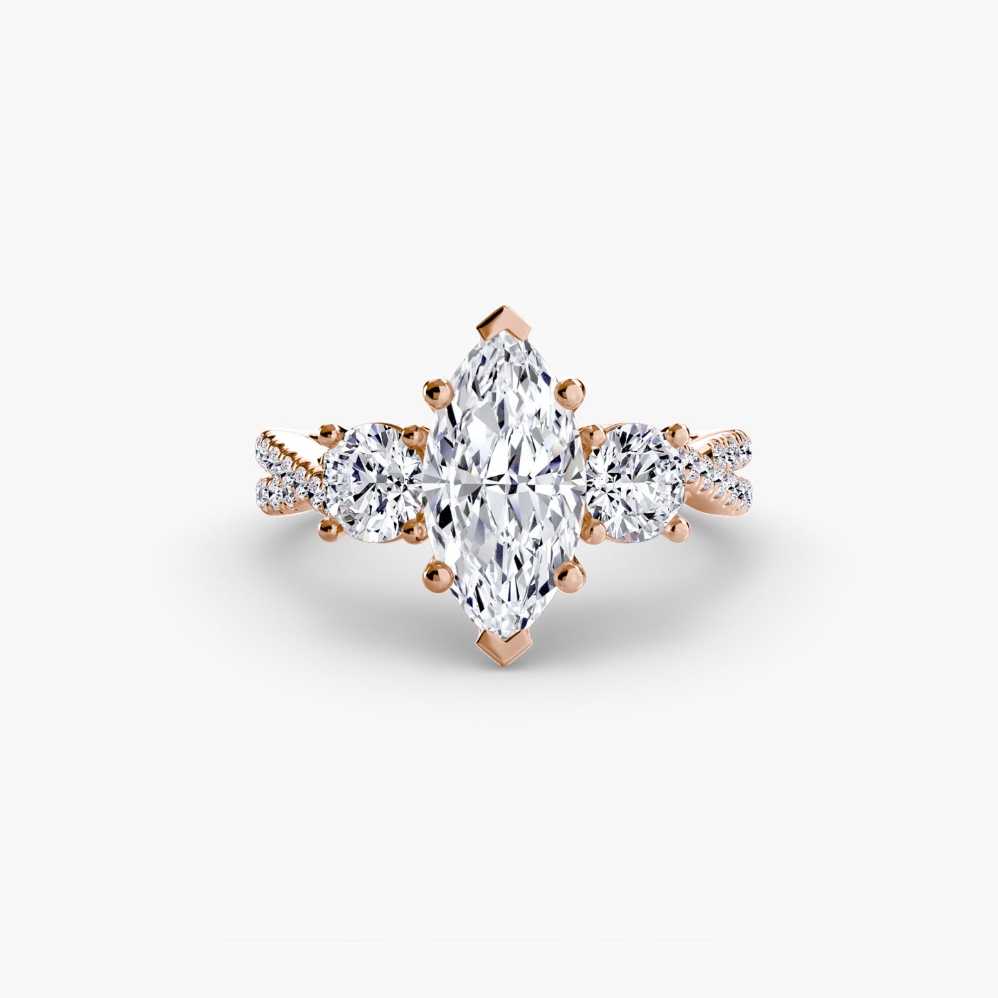 The "Vienna" Three-Stone with Pavé Band
