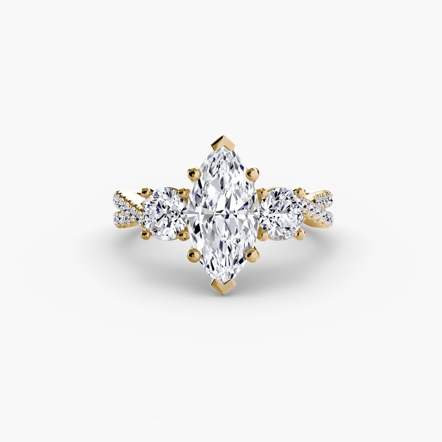 The "Vienna" Three-Stone with Pavé Band