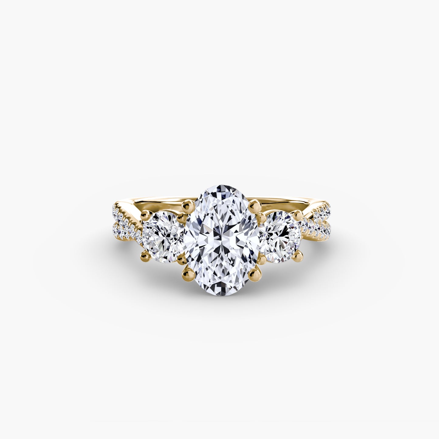 The "Vienna" Three-Stone with Pavé Band