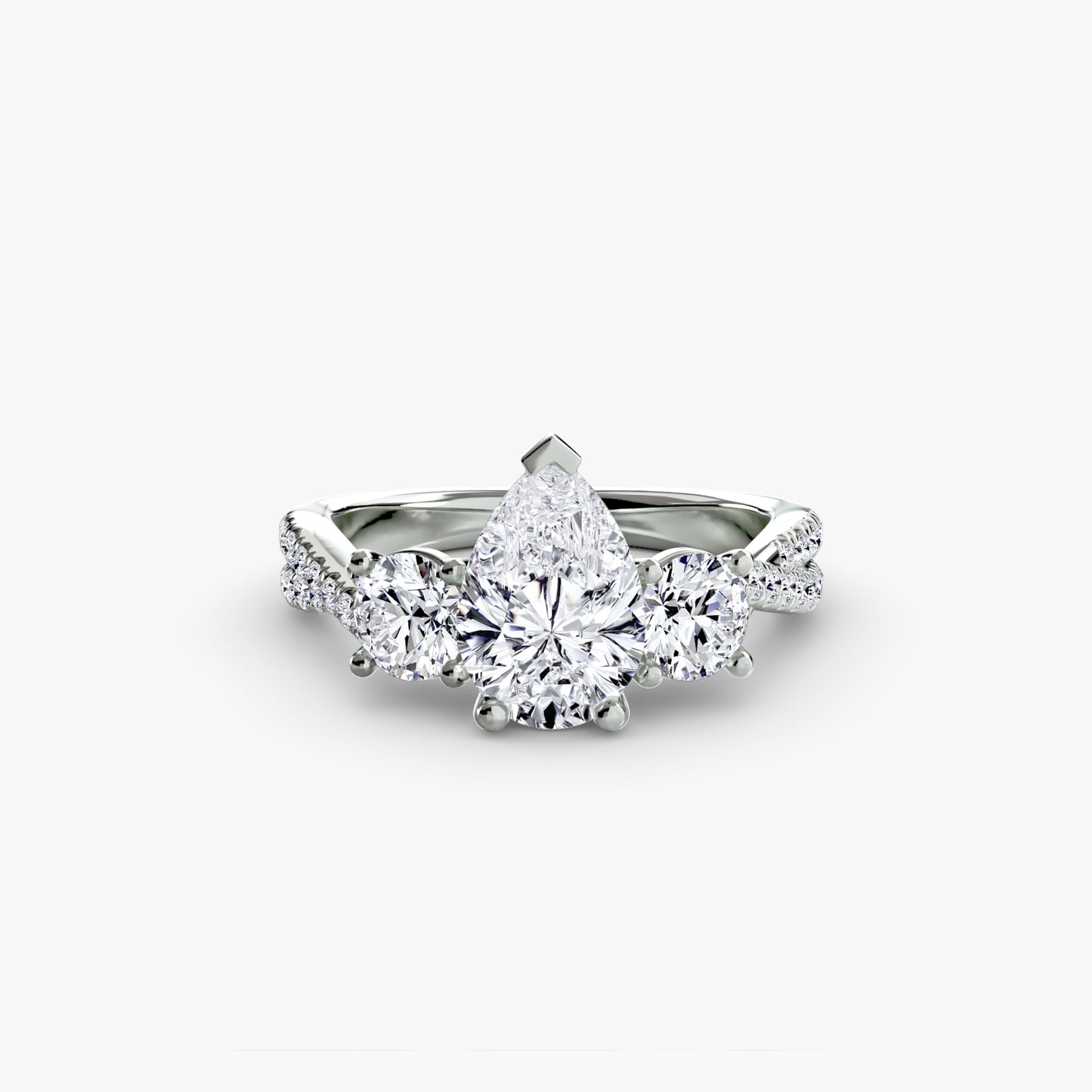 The "Vienna" Three-Stone with Pavé Band