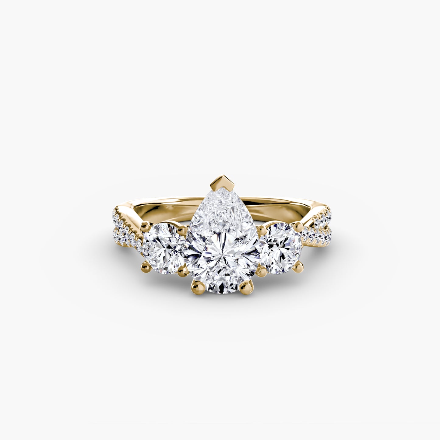 The "Vienna" Three-Stone with Pavé Band