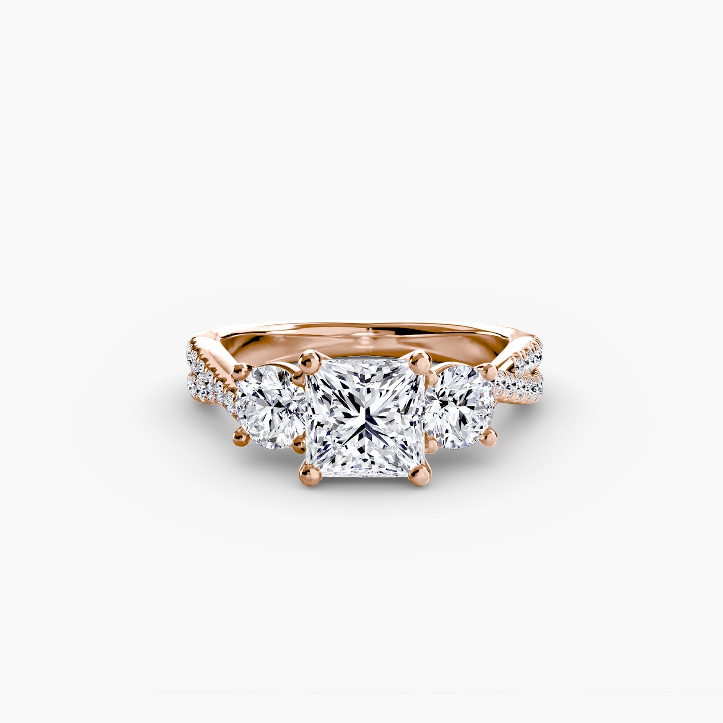 The "Vienna" Three-Stone with Pavé Band