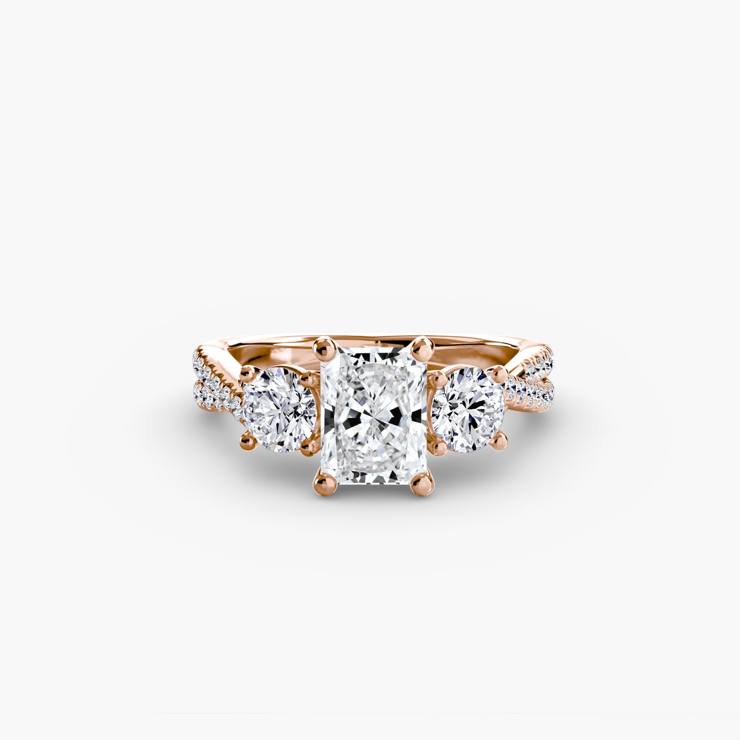 The "Vienna" Three-Stone with Pavé Band
