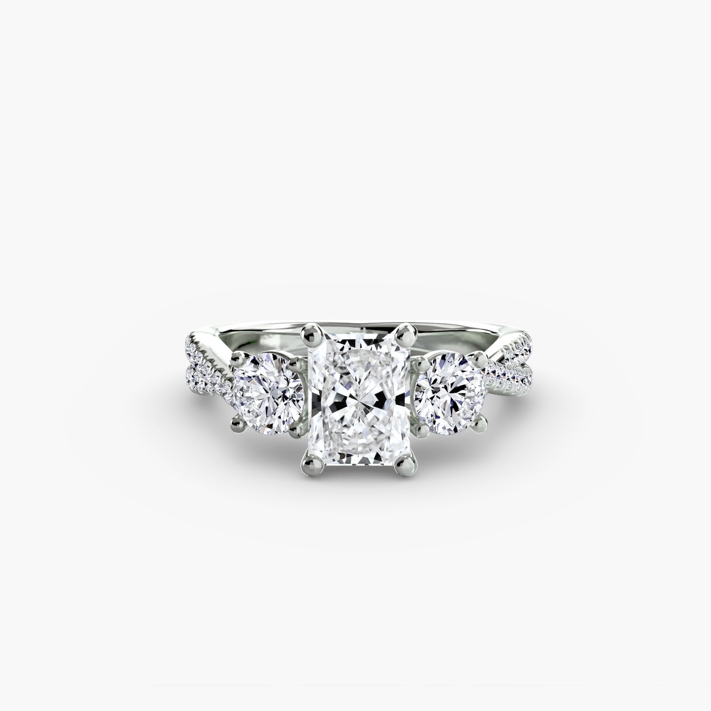 The "Vienna" Three-Stone with Pavé Band