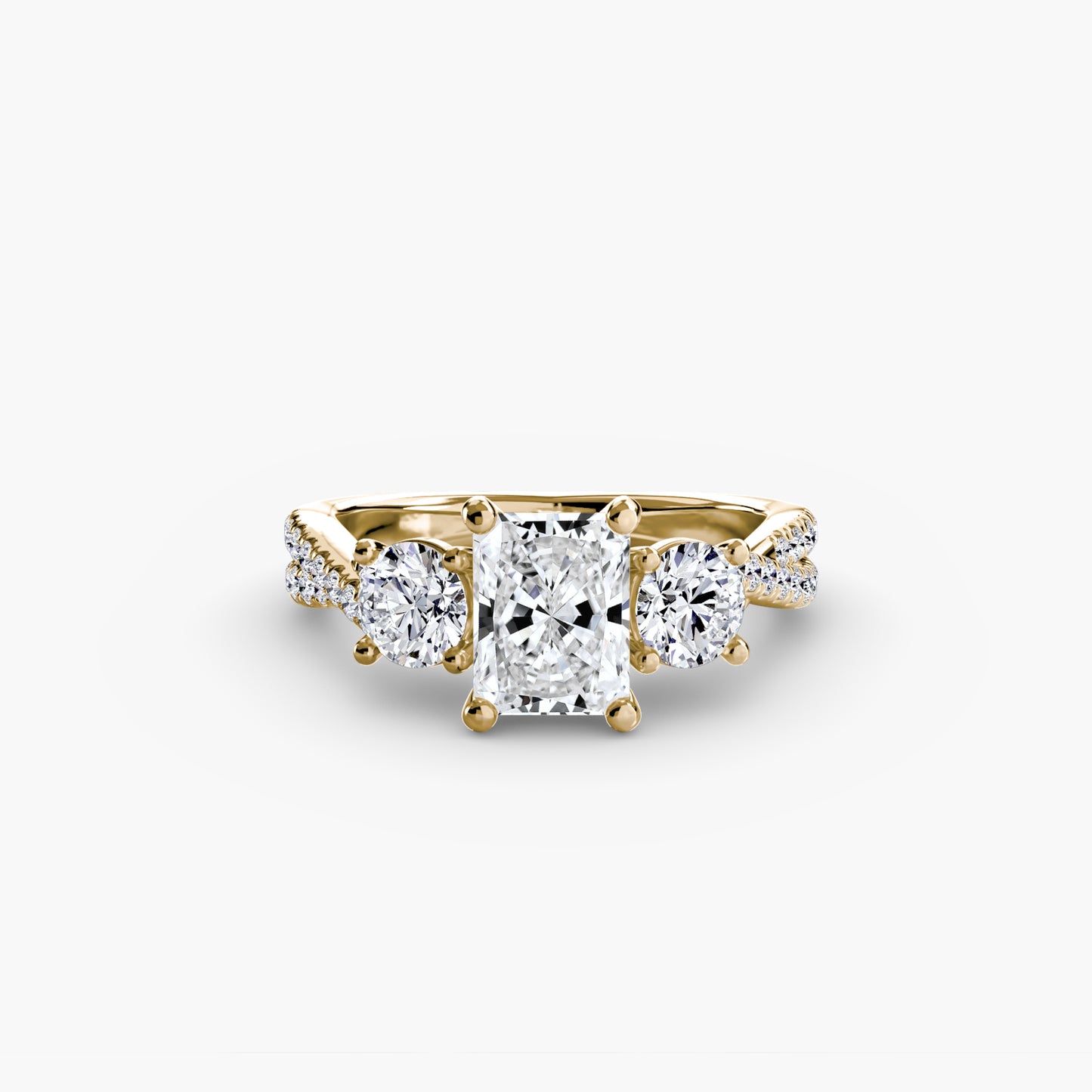The "Vienna" Three-Stone with Pavé Band