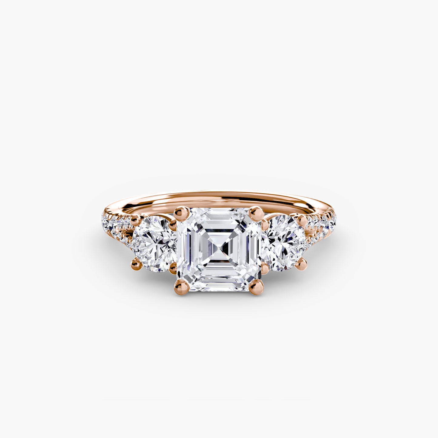 The "Loveland" Three-Stone with Pavé Band